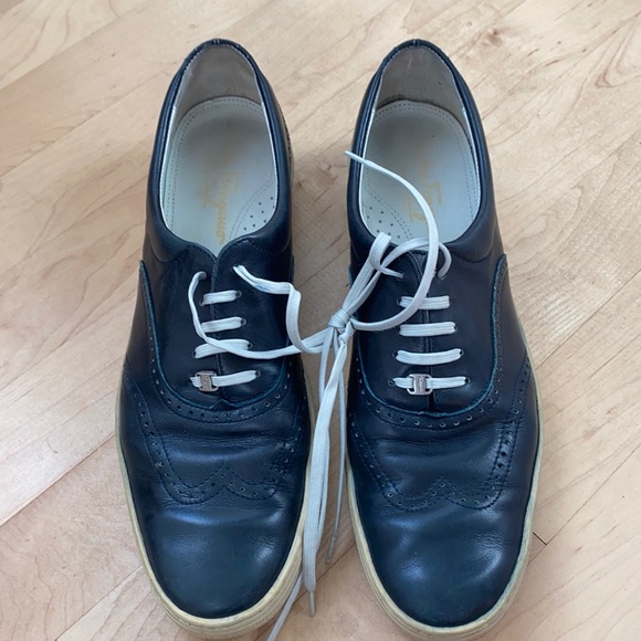 Salvatore Ferragamo Shoes - Salvatore Ferragamo Leather Saddle Shoes